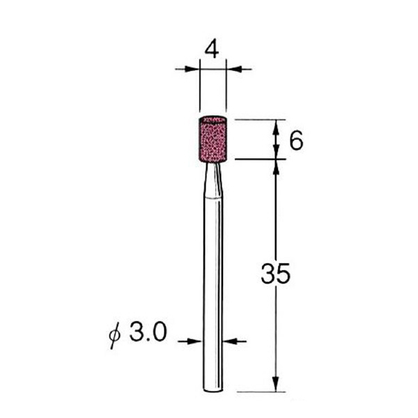 日本精密機械工作（株） 軸付砥石 軸径φ3 G31 軸付砥石　５本 G3105