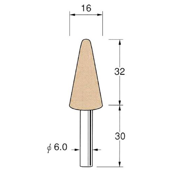 日本精密機械工作（株） 軸付砥石 軸径φ6 G66 軸付砥石　５本 G6613