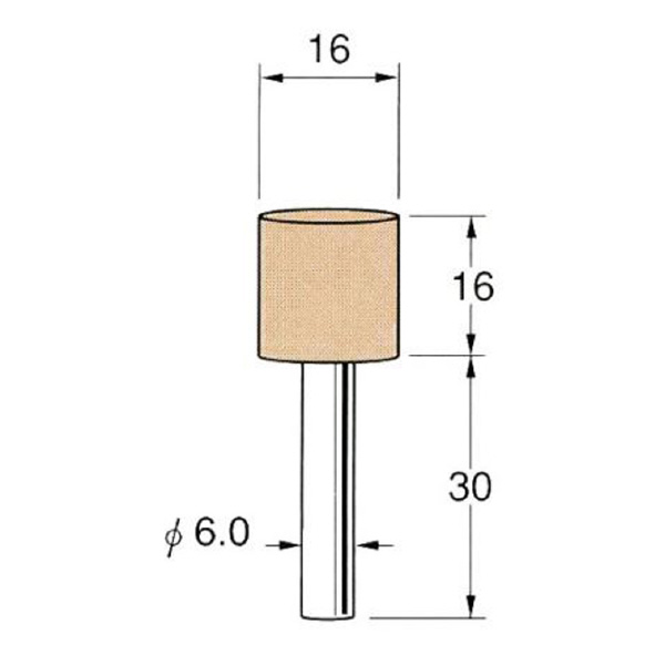 日本精密機械工作（株） 軸付砥石 軸径φ6 G66 軸付砥石　５本 G6611
