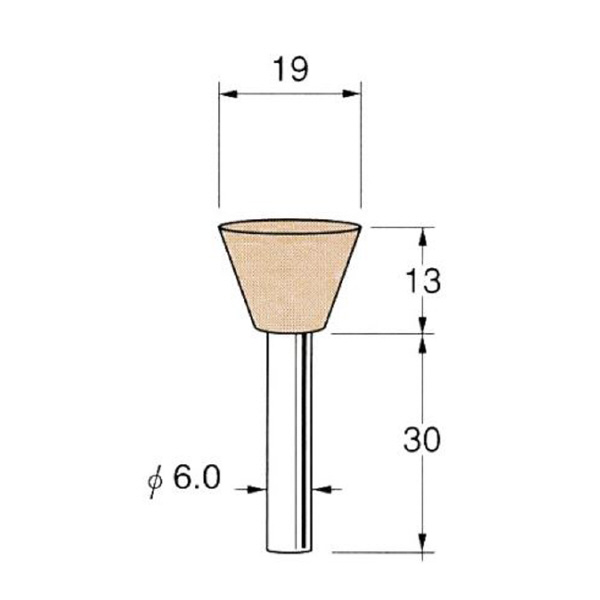 日本精密機械工作（株） 軸付砥石 軸径φ6 G66 軸付砥石　５本 G6615