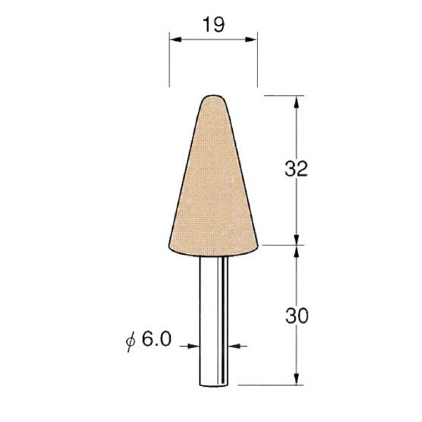日本精密機械工作（株） 軸付砥石 軸径φ6 G66 軸付砥石　５本 G6623