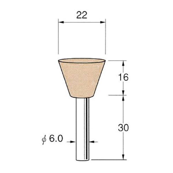 日本精密機械工作（株） 軸付砥石 軸径φ6 G66 軸付砥石　５本 G6625