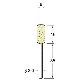 日本精密機械工作（株） 軸付フェルトバフ ハード 軸径φ3 F 軸付フェルトバフ　ハード　５本 F3208