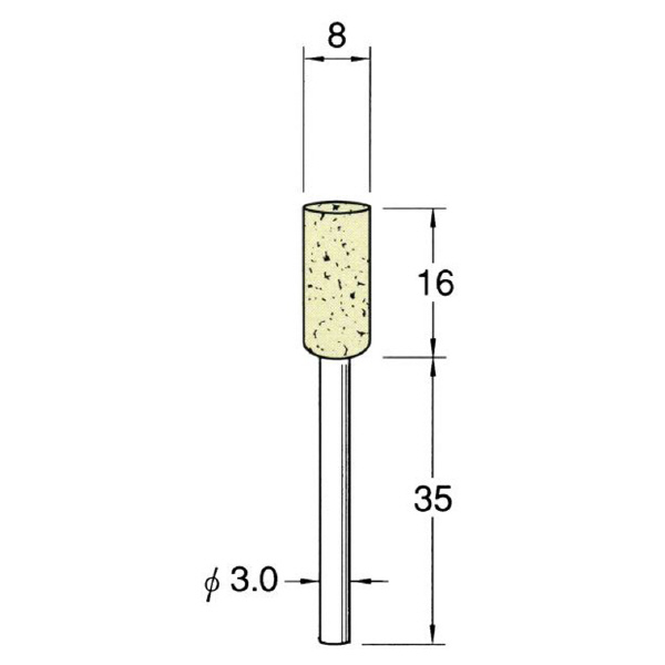 日本精密機械工作（株） 軸付フェルトバフ ハード 軸径φ3 F 軸付フェルトバフ　ハード　５本 F3208