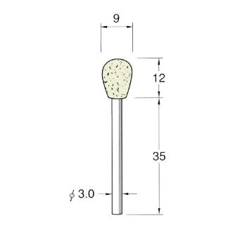日本精密機械工作（株） 異形状軸付フェルトバフ F 異形状軸付フェルトバフ　５本 F7331