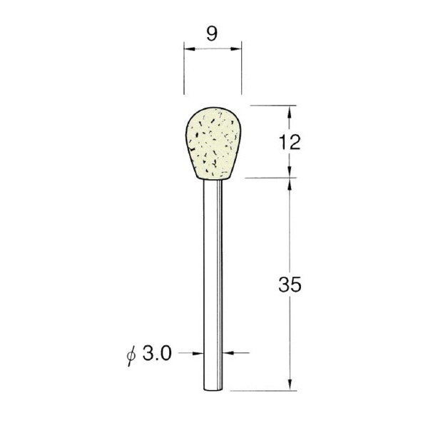 日本精密機械工作（株） 異形状軸付フェルトバフ F 異形状軸付フェルトバフ　５本 F7331
