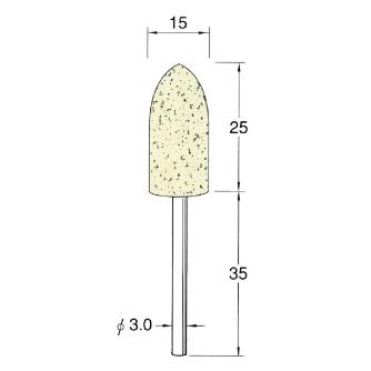 日本精密機械工作（株） 軸付フェルトバフ ハード 軸径φ3 F 軸付フェルトバフ　ハード　５本 F3615