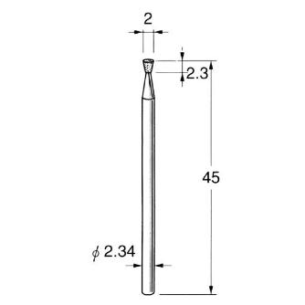 日本精密機械工作（株） 軸付電着ダイヤモンド砥石 軸径φ2.34 D 軸付電着ダイヤモンド砥石 D1620