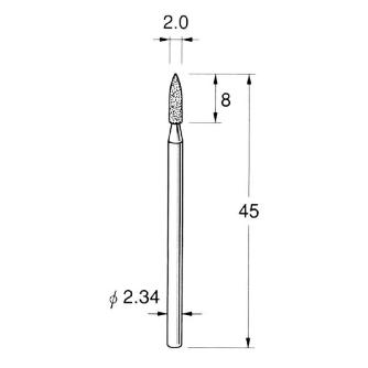 日本精密機械工作（株） 軸付電着ダイヤモンド砥石 軸径φ2.34 D 軸付電着ダイヤモンド砥石 D1320