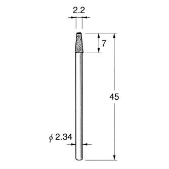 日本精密機械工作（株） 軸付電着ダイヤモンド砥石 軸径φ2.34 D 軸付電着ダイヤモンド砥石 D1522