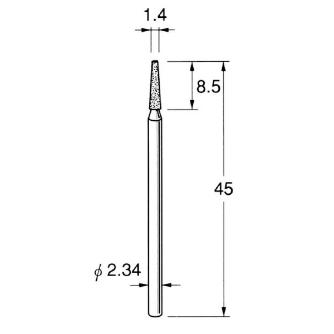 日本精密機械工作（株） 軸付電着ダイヤモンド砥石 軸径φ2.34 D 軸付電着ダイヤモンド砥石 D1514