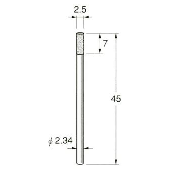 日本精密機械工作（株） 軸付電着ダイヤモンド砥石 軸径φ2.34 D 軸付電着ダイヤモンド砥石 D1125