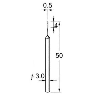 日本精密機械工作（株） 機械研削用軸付電着ダイヤモンド砥石 軸径φ3 D 機械研削用軸付電着ダイヤモンド砥石 D5305