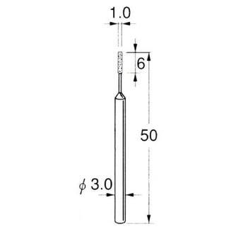 日本精密機械工作（株） 機械研削用軸付電着ダイヤモンド砥石 軸径φ3 D 機械研削用軸付電着ダイヤモンド砥石 D5310