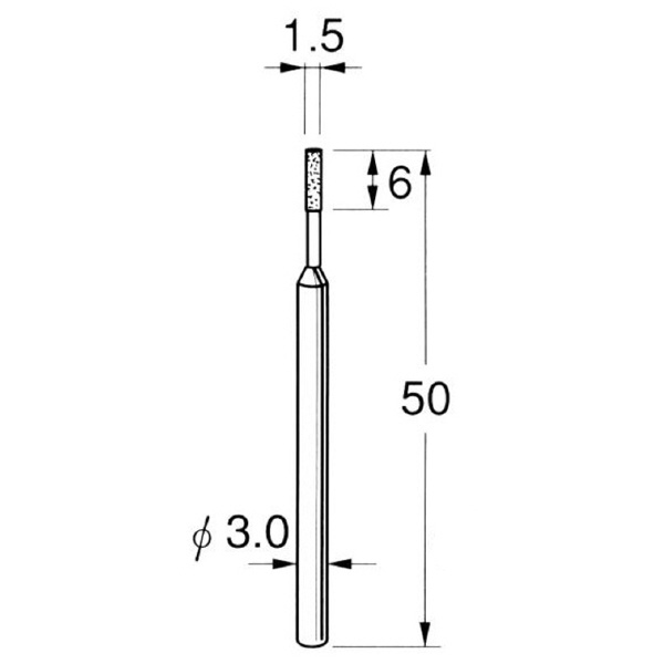 日本精密機械工作（株） 機械研削用軸付電着ボラゾン砥石 軸径φ3 N 機械研削用軸付電着ボラゾン砥石 N5315