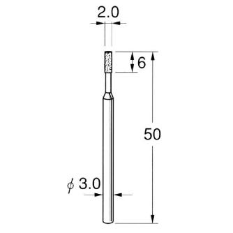 日本精密機械工作（株） 機械研削用軸付電着ボラゾン砥石 軸径φ3 N 機械研削用軸付電着ボラゾン砥石 N5320