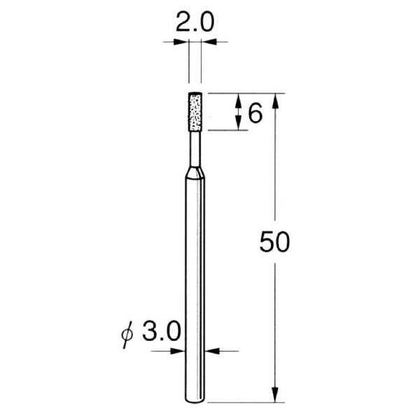 日本精密機械工作（株） 機械研削用軸付電着ボラゾン砥石 軸径φ3 N 機械研削用軸付電着ボラゾン砥石 N5320