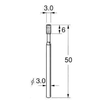 日本精密機械工作（株） 機械研削用軸付電着ボラゾン砥石 軸径φ3 N 機械研削用軸付電着ボラゾン砥石 N5330