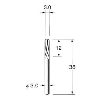 日本精密機械工作（株） 超硬カッター スパイラルカット 軸径φ3 K 超硬カッター　スパイラルカット K3213