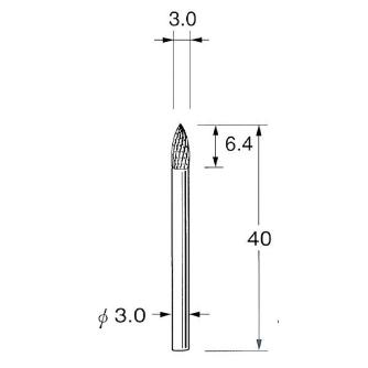 日本精密機械工作（株） 超硬カッター クロスカット 軸径φ3 K 超硬カッター　クロスカット K3323