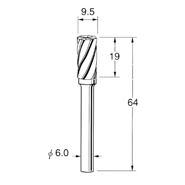 日本精密機械工作（株） 軽合金用超硬カッター スパイラルカット K 軽合金用超硬カッター　スパイラルカット K7623