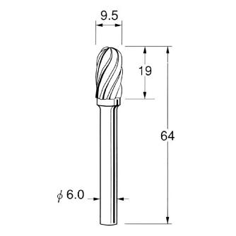 日本精密機械工作（株） 軽合金用超硬カッター スパイラルカット K 軽合金用超硬カッター　スパイラルカット K7633