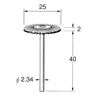 日本精密機械工作（株） 軸付ホイール型ブラシ 黒毛(豚) B 軸付ホイール型ブラシ　黒毛（豚）　５本 B1211