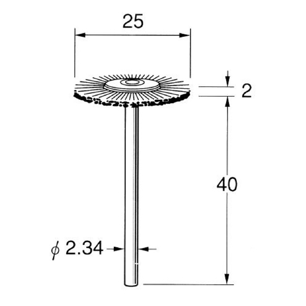 日本精密機械工作（株） 軸付ホイール型ブラシ 硬鋼線 B 軸付ホイール型ブラシ　硬鋼線　５本 B1218