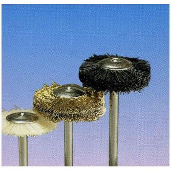 日本精密機械工作（株） 軸付ホイール型ブラシ 白羊毛(山羊) B 軸付ホイール型ブラシ　白羊毛（山羊）５本 B1313