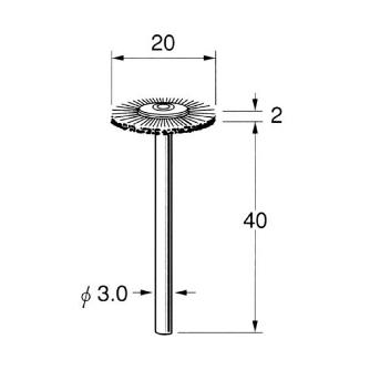 日本精密機械工作（株） 軸付ホイール型ブラシ ブラウン(馬) B 軸付ホイール型ブラシ　ブラウン（馬）５本 B1314