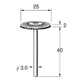 日本精密機械工作（株） 軸付ホイール型ブラシ 硬鋼線 B 軸付ホイール型ブラシ　硬鋼線　５本 B1418