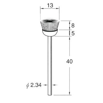 日本精密機械工作（株） 軸付カップ型ブラシ 白羊毛(山羊) B 軸付カップ型ブラシ　白羊毛（山羊）　５本 B3113