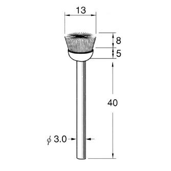 日本精密機械工作（株） 軸付カップ型ブラシ 鉄波線 B 軸付カップ型ブラシ　鉄波線　５本 B3217