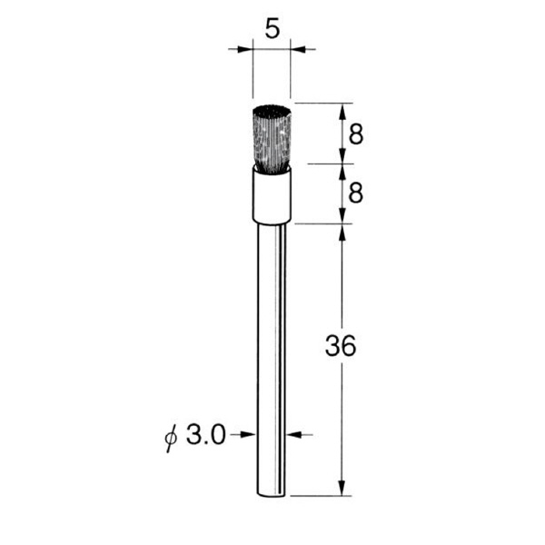日本精密機械工作（株） 軸付エンド型ブラシ タンピコ B 軸付エンド型ブラシ　タンピコ　５本 B4216