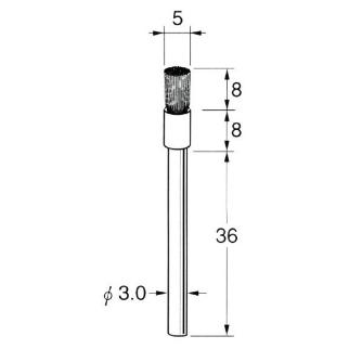 日本精密機械工作（株） 研磨剤入ナイロンブラシ軸付 エンド型 B 研磨剤入ナイロンブラシ軸付　エンド　５本 B7341