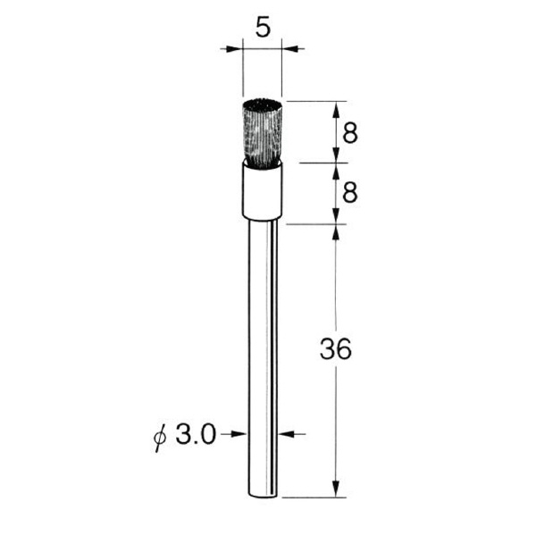 日本精密機械工作（株） 研磨剤入ナイロンブラシ軸付 エンド型 B 研磨剤入ナイロンブラシ軸付　エンド　５本 B7341