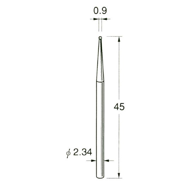 日本精密機械工作（株） 軸付電着ダイヤモンド砥石 軸径φ2.34 D 軸付電着ダイヤモンド砥石 D1009