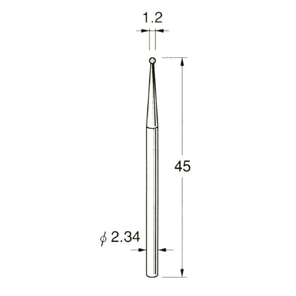 日本精密機械工作（株） 軸付電着ダイヤモンド砥石 軸径φ2.34 D 軸付電着ダイヤモンド砥石 D1012