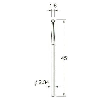 日本精密機械工作（株） 軸付電着ダイヤモンド砥石 軸径φ2.34 D 軸付電着ダイヤモンド砥石 D1018