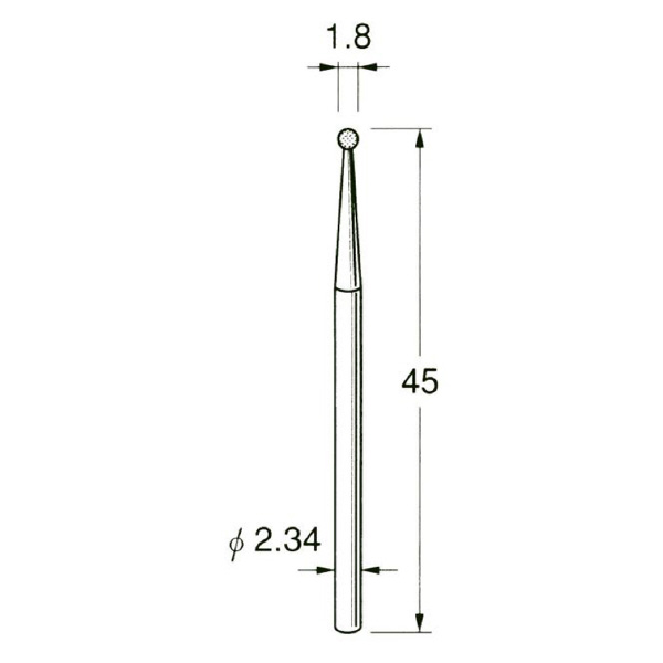 日本精密機械工作（株） 軸付電着ダイヤモンド砥石 軸径φ2.34 D 軸付電着ダイヤモンド砥石 D1018