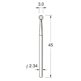 日本精密機械工作（株） 軸付電着ダイヤモンド砥石 軸径φ2.34 D 軸付電着ダイヤモンド砥石 D1030