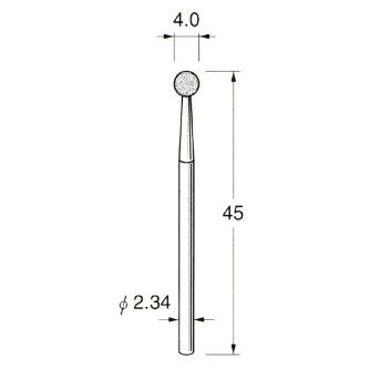 日本精密機械工作（株） 軸付電着ダイヤモンド砥石 軸径φ2.34 D 軸付電着ダイヤモンド砥石 D1040