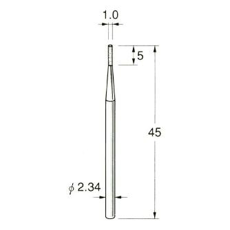 日本精密機械工作（株） 軸付電着ダイヤモンド砥石 軸径φ2.34 D 軸付電着ダイヤモンド砥石 D1110