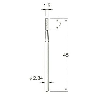 日本精密機械工作（株） 軸付電着ダイヤモンド砥石 軸径φ2.34 D 軸付電着ダイヤモンド砥石 D1115