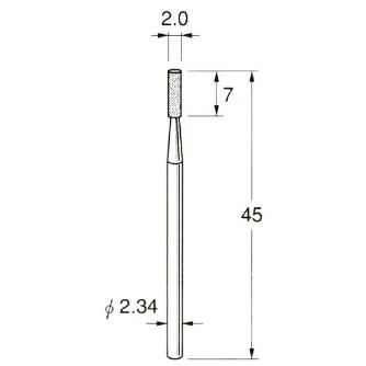 日本精密機械工作（株） 軸付電着ダイヤモンド砥石 軸径φ2.34 D 軸付電着ダイヤモンド砥石 D1120