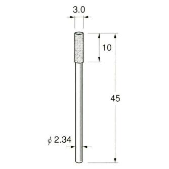 日本精密機械工作（株） 軸付電着ダイヤモンド砥石 軸径φ2.34 D 軸付電着ダイヤモンド砥石 D1130