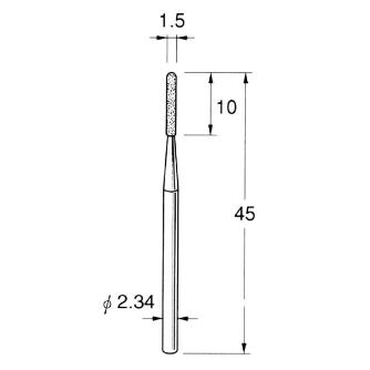 日本精密機械工作（株） 軸付電着ダイヤモンド砥石 軸径φ2.34 D 軸付電着ダイヤモンド砥石 D1215