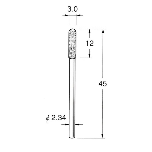 日本精密機械工作（株） 軸付電着ダイヤモンド砥石 軸径φ2.34 D 軸付電着ダイヤモンド砥石 D1230