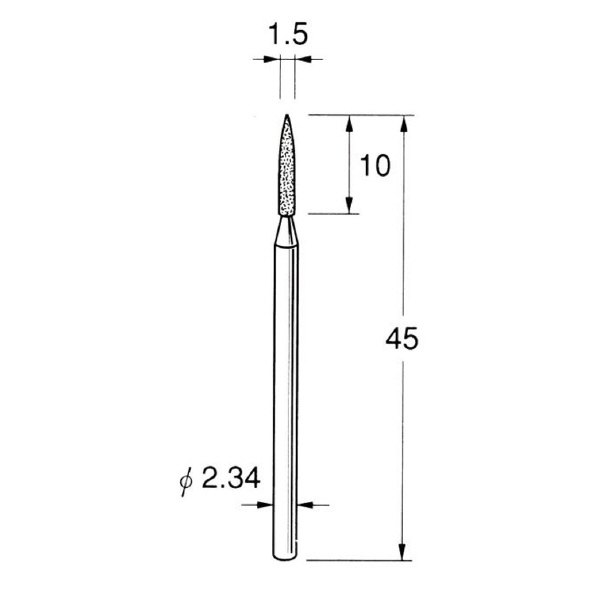 日本精密機械工作（株） 軸付電着ダイヤモンド砥石 軸径φ2.34 D 軸付電着ダイヤモンド砥石 D1315