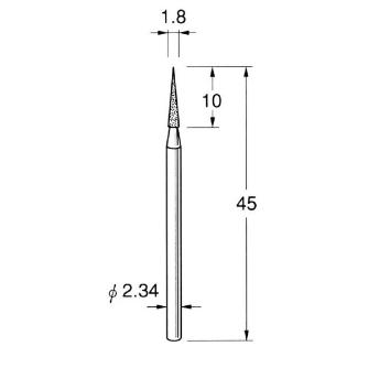 日本精密機械工作（株） 軸付電着ダイヤモンド砥石 軸径φ2.34 D 軸付電着ダイヤモンド砥石 D1418